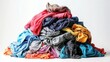 © Bijac - overflowing pile of dirty laundry on white background lifestyle photo