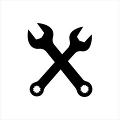 Two wrench icon silhouette vector illustration design on white background.