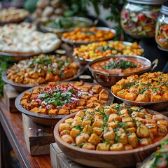 Wall Mural - A Table Full of Delicious Food