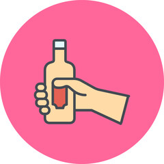 Poster - Wine Bottle Holder Vector Icon