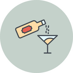 Sticker - Wine Pour Vector Icon