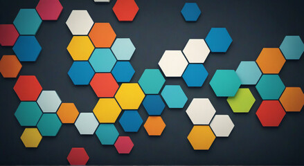 Canvas Print - abstract background with hexagons