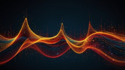 Wall Mural - A digital rendering of abstract luminous waves