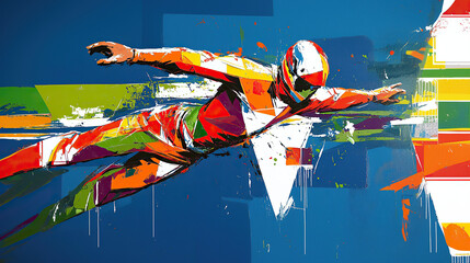 Wall Mural - Creative portrait of a sportsman