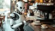 © Christopher - portrait of humanoid android robot waiter serving coffee in a cafe