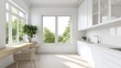 © Iswanto - Modern kitchen interior design with natural light and wooden accents.