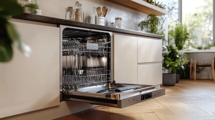 Sticker - Modern Kitchen with Open Dishwasher