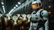© hanafi 99d - Robot and Cows in Futuristic Environment