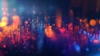 © BestBackgrounds - Vibrant abstract visualization of glowing digital data and particles in a colorful bokeh style representing modern technology, data flow, and futuristic communication concepts