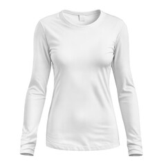 An image of a White Women's Long Sleeve T-Shirt isolated on a white background