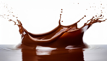 dark chocolate splash isolated on white background