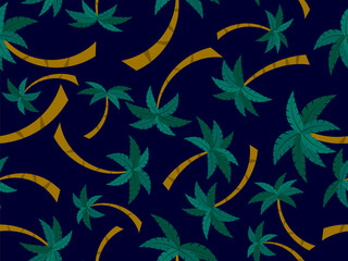 Wall Mural - palm trees seamless pattern. summer background with tropical palm trees with green foliage. design f