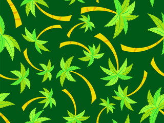 Wall Mural - palm trees seamless pattern. summer background with tropical palm trees with green foliage. design f