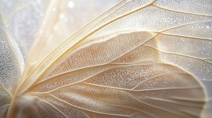 Sticker -   Close-up of a butterfly wing with water droplets on its front and back