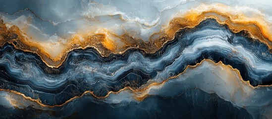 Poster - Abstract Marble Texture With Gold Veins