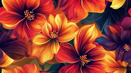 Wall Mural -  Red, Orange, Yellow