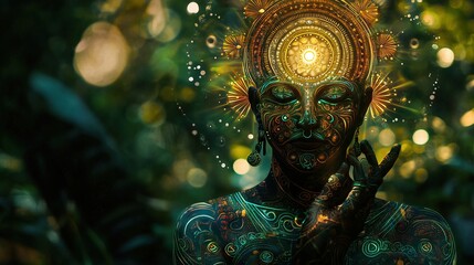 Wall Mural - Ayahuasca compilation. Shamanic meditation