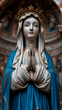 © Wagner - Statue The Holy Mary With Blue Dress And White