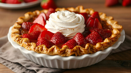 Poster - Strawberry Pie With Whipped Cream Top