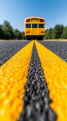 Bright and cheerful yellow school bus in a clean isolated setting ideal for education and transportation concepts emphasizing reliability and community spirit