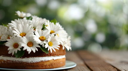 Canvas Print - Table Topped With Cake Covered Daisies