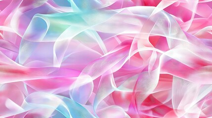 Sticker -   A stunning image with a vibrant pink and blue background adorned with numerous pink and blue ribbons on either side and a pristine white ribbon at the top