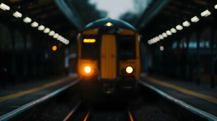 Canvas Print - Train Coming Down The Tracks Station