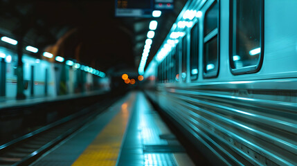 Poster - Train Station With Two Trains Parked Inside