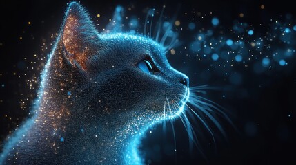 Poster - A Cat Made Of Lights