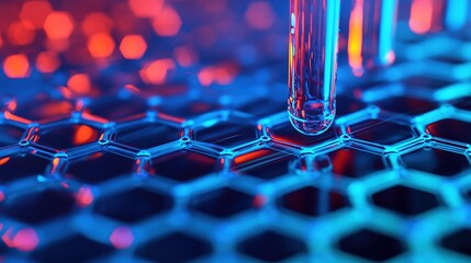 Nano-scale biofuel production in a microfluidic device, representing innovation in renewable energy and biotechnology.