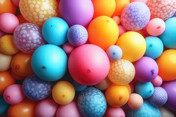 A Colorful Assortment of Polka Dot Balloons