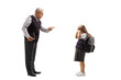 © Ljupco Smokovski - Full length profile shot of a strict teacher scolding a schoolgirl