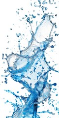 Wall Mural - A splash of water with a blue hue. The water is in motion, creating a sense of movement and energy. The image is dynamic and lively, evoking a feeling of excitement and playfulness