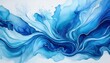 © Mis_TiKa - Beautiful abstraction of blue liquid paints in slow blending flow mixing together gently