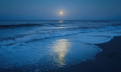 Ocean waves gently lapping against the shore