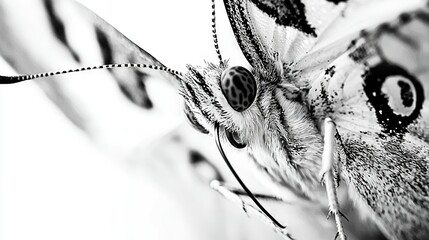 Wall Mural - a monochrome image featuring a butterfly wing and its edges against a dark backdrop