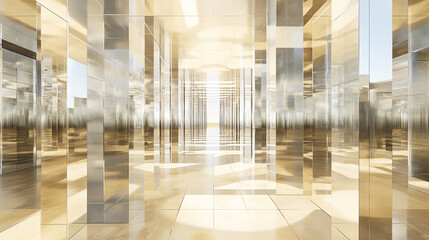 a maze made of mirrors reflecting infinite possibilities, representing speculation about the rules o