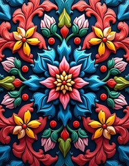 Colorful abstract floral pattern    