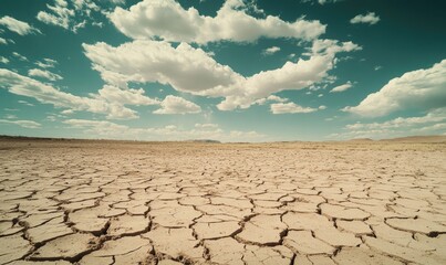 wide view of a drought-affected landscape