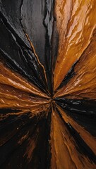 Wall Mural - An abstract background blending black, brown, orange, and yellow hues with a gritty texture.