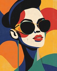 Modern album cover design featuring a stylized portrait of the artist in a pop art style