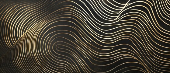 Wall Mural - a gold and black wave pattern