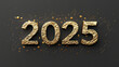 © NansiPhoto - 2025 Happy New Year 3d number gold on black background
