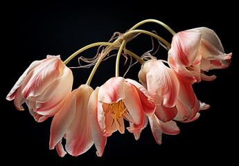 Wall Mural - Romantic still life with beautiful bunch of dried tulips