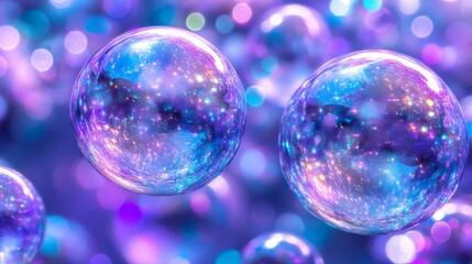 Wall Mural - circles of blue and purple are arranged on a blue and purple background