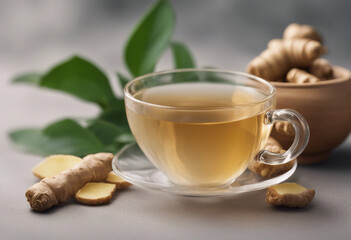 Wall Mural - Collection of Ginger Tea on isolate transparency background