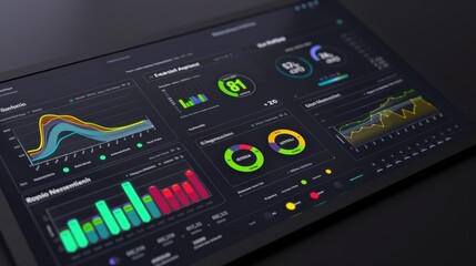 Wall Mural - modern business analytics dashboard displaying financial data on a screen