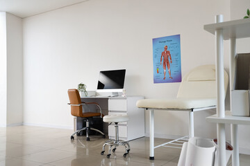 Poster - Light interior of doctor's office with modern workplace