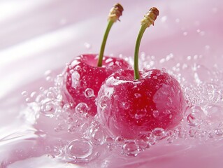 Sticker - cherry in water