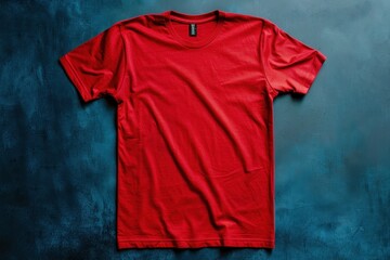 A simple red t shirt in a studio photo for a template design